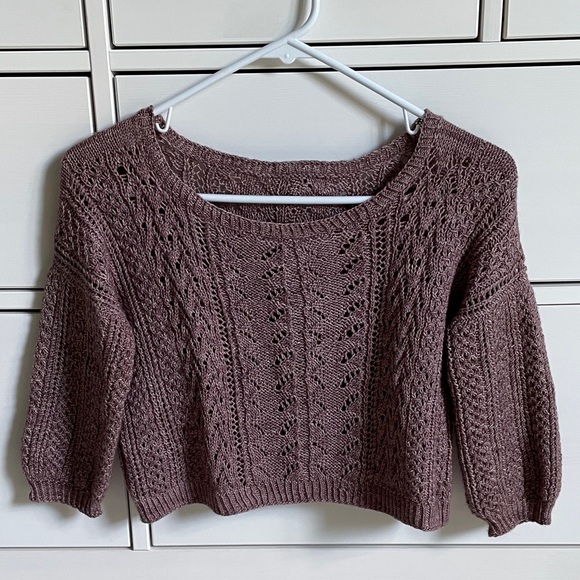 Handmade Sweaters - Elegant Mauve Hand Knit Sweater